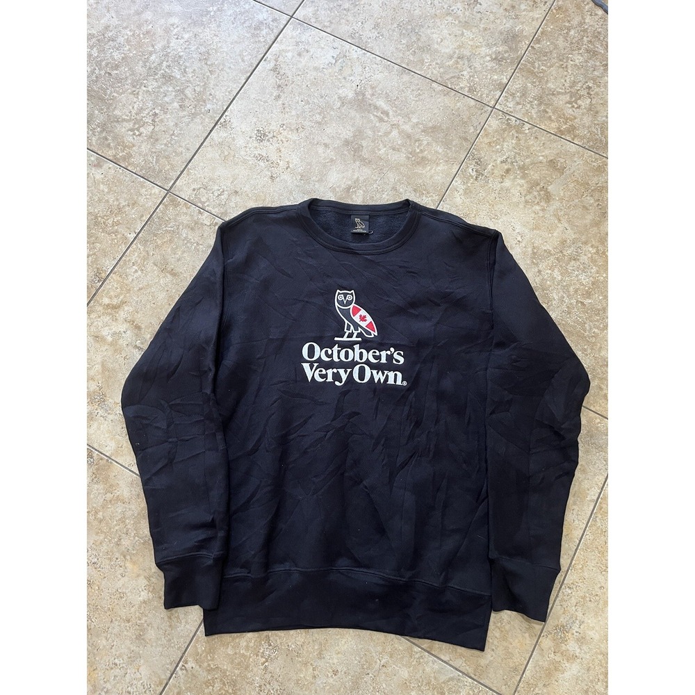 October's Very Own OVO "Heritage Owl" Crewneck Sweatshirt Black size S🍁